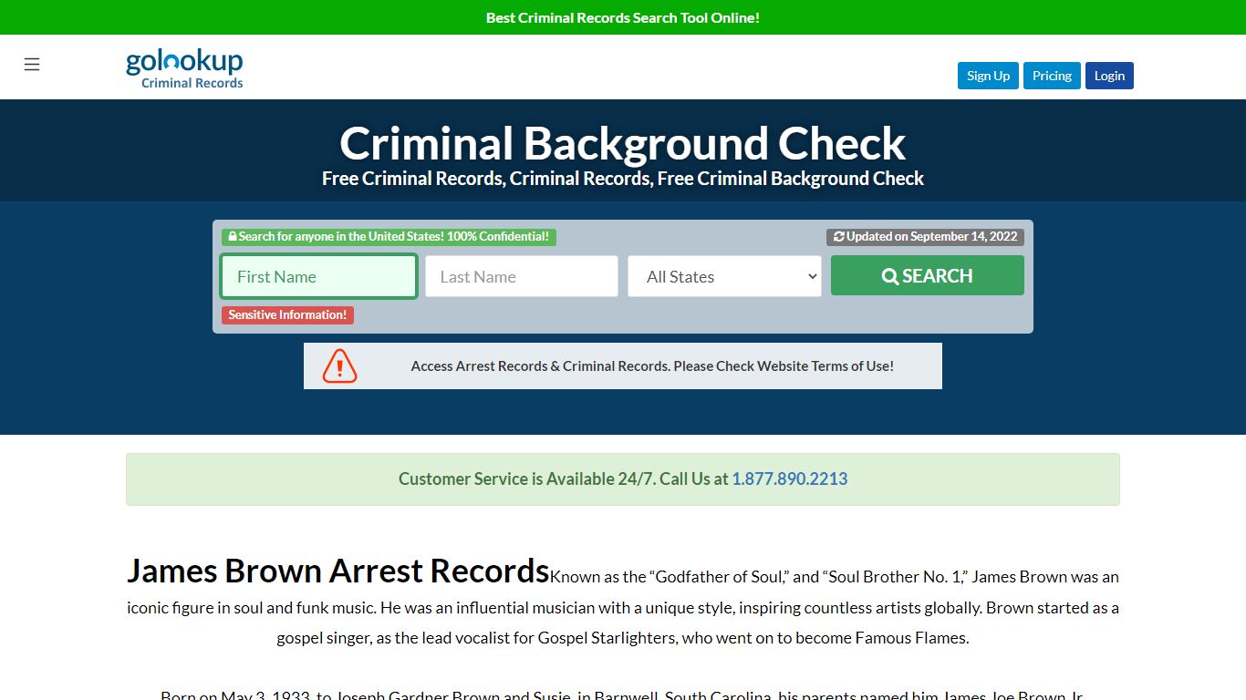 James Brown Criminal Record, Criminal Record James Brown